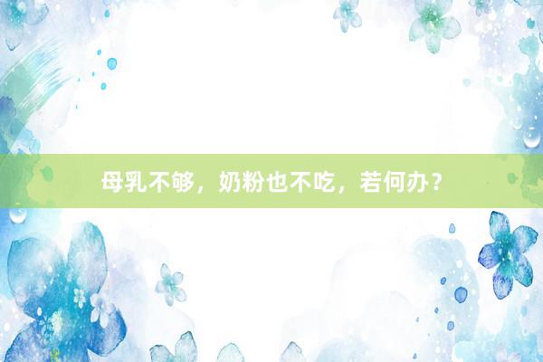 母乳不够，奶粉也不吃，若何办？